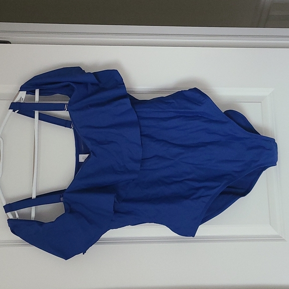 Blue off the shoulder one piece - Picture 3 of 3